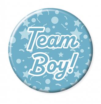 Button gender reveal Team Boy