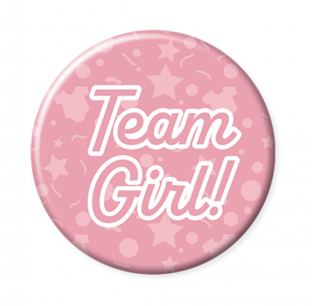 Button gender reveal Team Girl