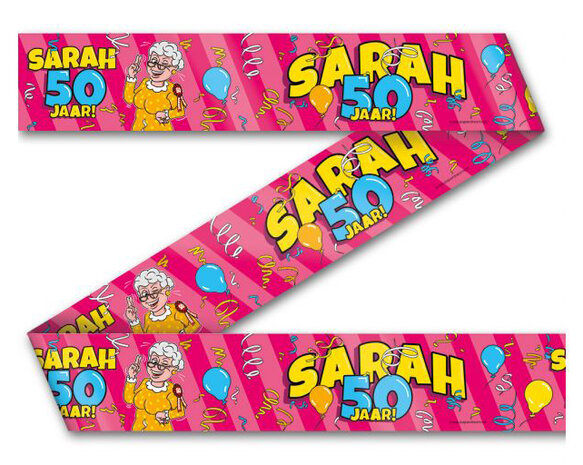 Sarah 50 jaar afzetlint / party tape, 12 m