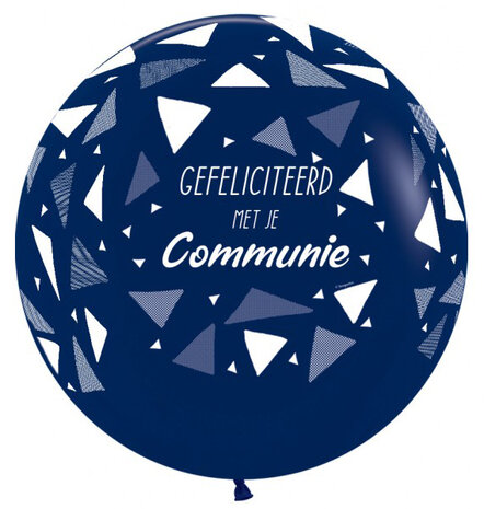 Gefeliciteerd met je Communie XL ballon Navy blue, 60cm