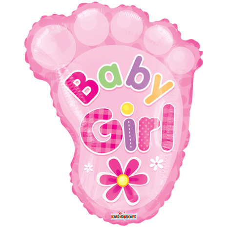 Baby Girl voetje shape folieballon, 51 cm