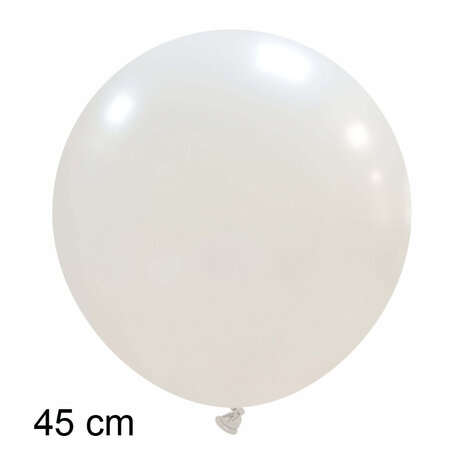 Grote metallic wit ballonnen, 45 cm / 18 inch