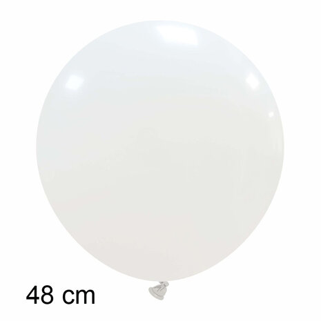 Grote witte ballonnen, 48 cm / 19 inch