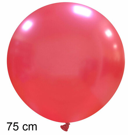 Metallic rood XL ballon, 75 cm