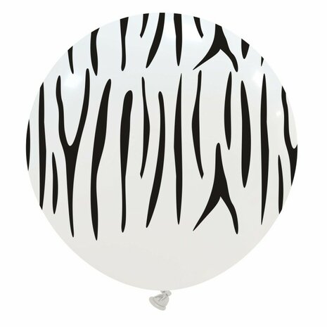 Zebra strepen XL ballon, 80 cm