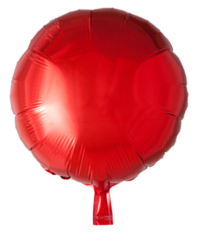 Rood ronde folieballon, 45 cm