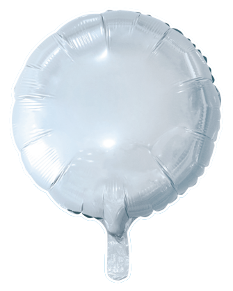 Wit ronde folieballon, 45 cm