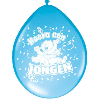 Hoera een jongen ballonnen 8 stuks