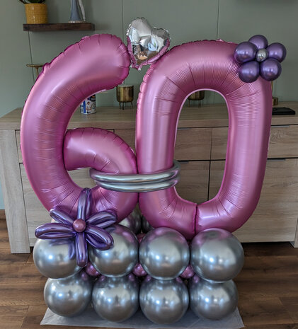cijfer bouquet 21 jaar pastel