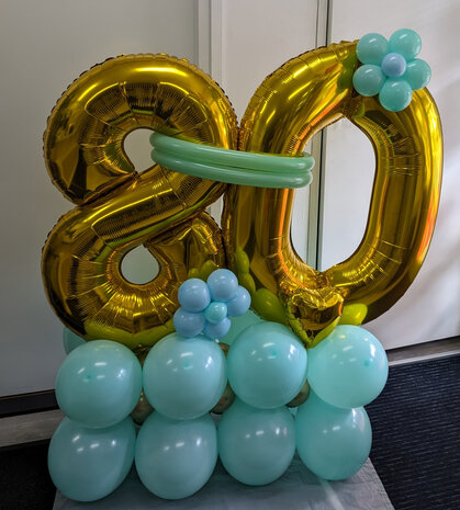 cijfer bouquet 21 jaar pastel