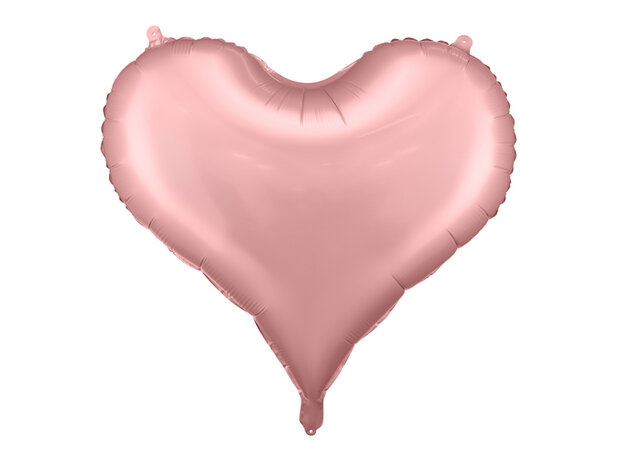 Lichtroze hart folieballon, 60 cm