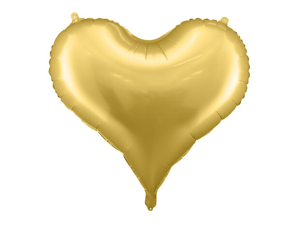 Goud hart folieballon, 60 cm