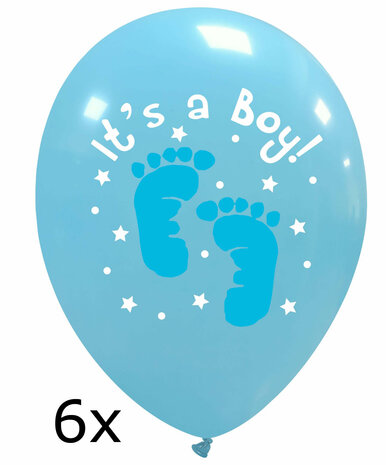 Ballonnen Its a Boy met voetjes, 30 cm