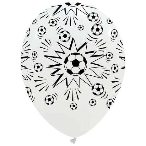 Voetbal ballonnen rondom bedrukt, 30 cm, per stuk