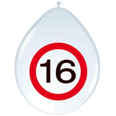 Verkeersbord ballonnen 16 jaar, 8 st.