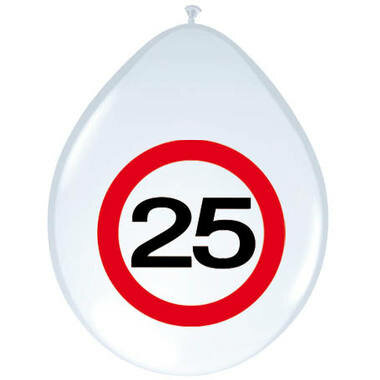 Verkeersbord ballonnen 25 jaar, 8 st.