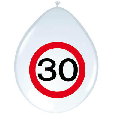 Verkeersbord ballonnen 30 jaar, 8 st.