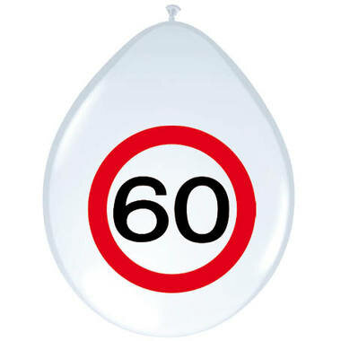 Verkeersbord ballonnen 60 jaar, 8 st.