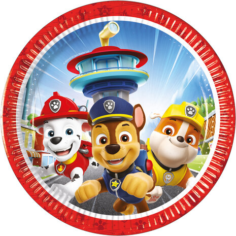 Paw Patrol rescue heroes bordjes, 8 st, 20 cm