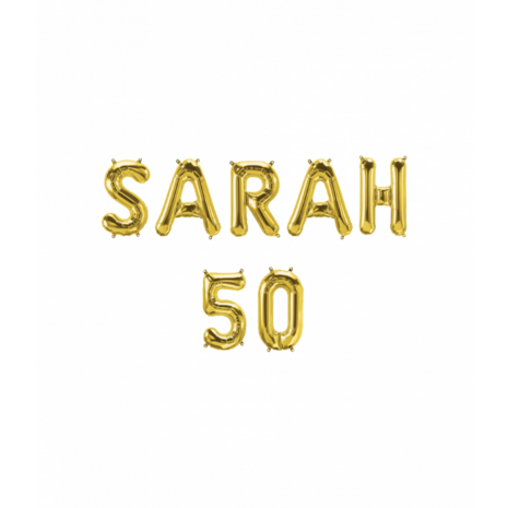 Sarah 50, folieballonnen set incl ophangkoord