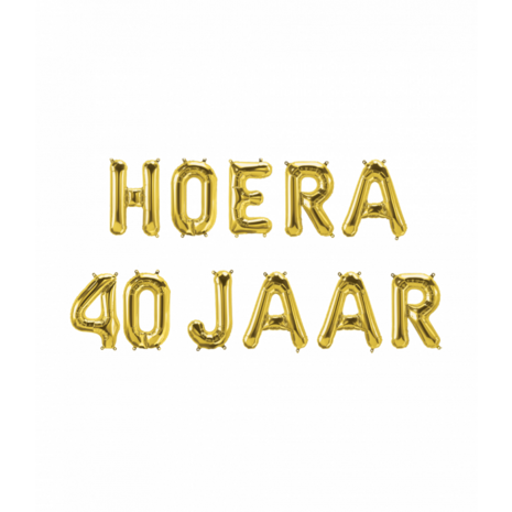 Hoera 40 jaar, folieballonnen set incl koord