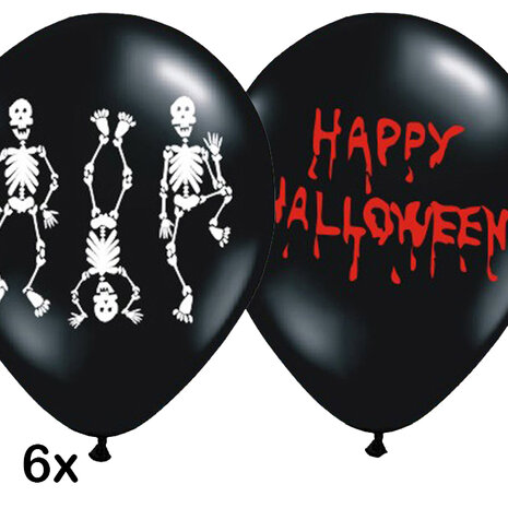 Happy Halloween ballonnen, 6 st