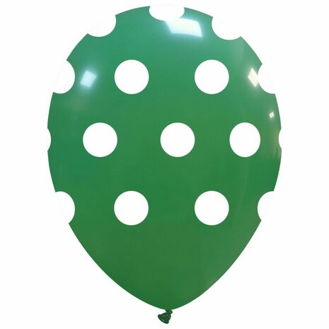 Polka dots ballonnen groen , 30 cm