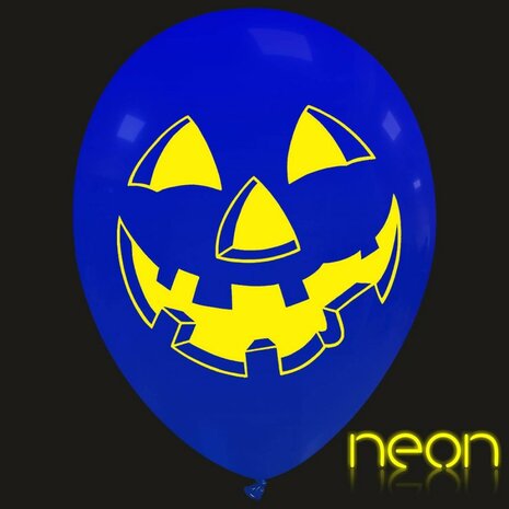 Happy Halloween neon ballonnen, 6 st