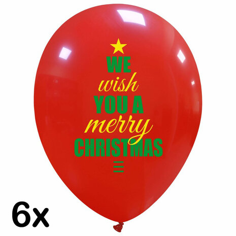 Wish You Merry Christmas ballonnen, 30 cm