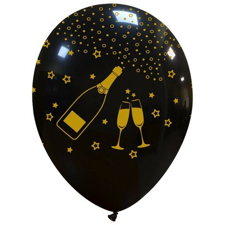 elegant champagne ballonnen, 6x, 30 cm