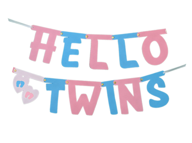 Hello Twins slinger mix roze/blauw
