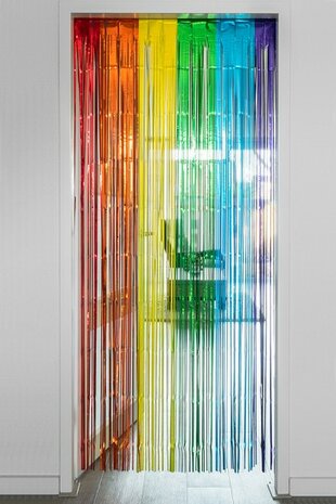 Party deurgordijn regenboog, 2x1 m