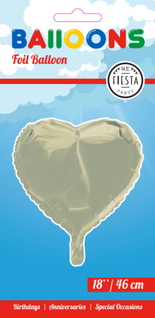ivoor folieballon hartvorm, 18 inch