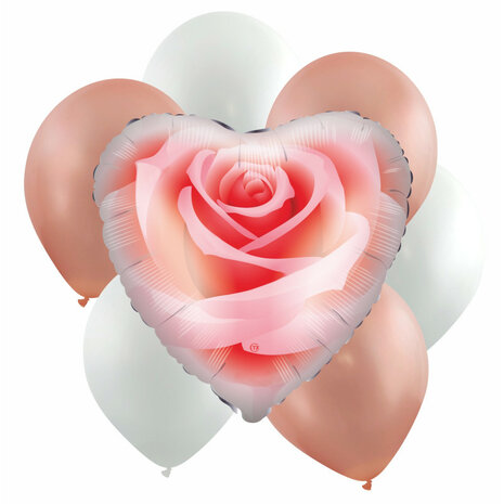 Rose ballonnenset, 16-delig