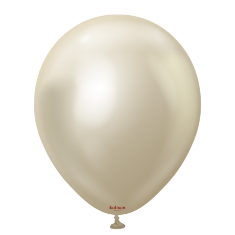 White gold mirror chrome ballonnen, 30 cm