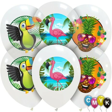 Tropical mix ballonnen, 6 st, 30 cm