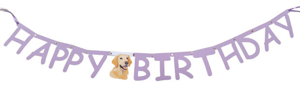 Happy Birthday letterslinger met Golden Retriever