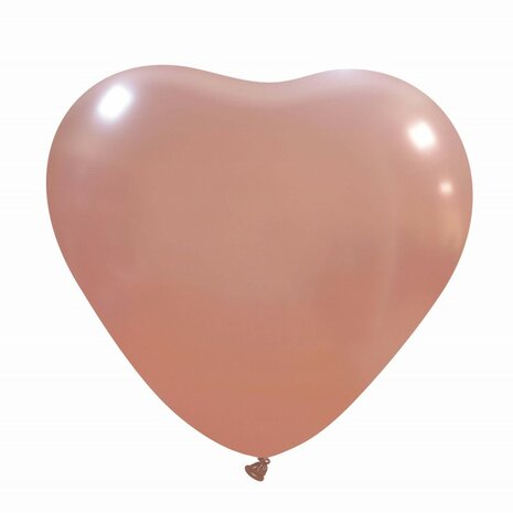 Metallic rose gold hartballonnen 38 cm/17 inch