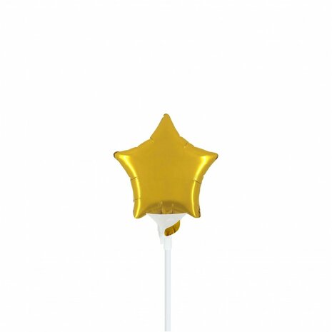 Goud ster mini folieballon, 10 cm