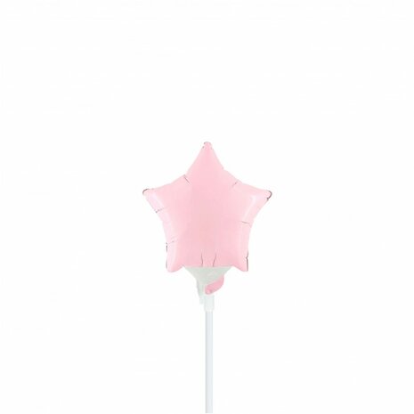 roze ster mini folieballon, 10 cm