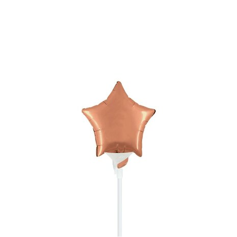 Rose gold ster mini folieballon, 10 cm