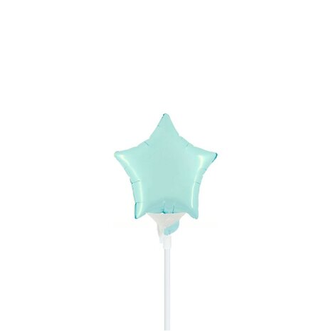 lichtblauw ster mini folieballon, 10 cm