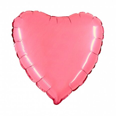 Roze bubble gum folie hart, 45 cm