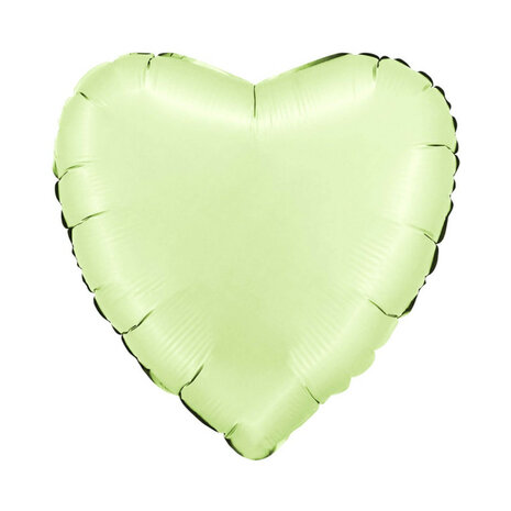 olive green Satin hart folieballon, 45 cm