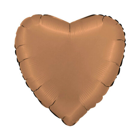 chocolate Satin hart folieballon, 45 cm