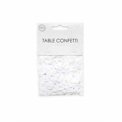 Tafeldecoratie hartjes wit, 14 gr
