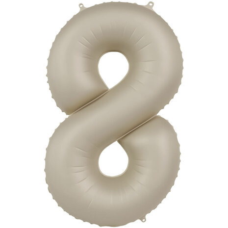 folie cijfer 8 creamy latte,  86cm