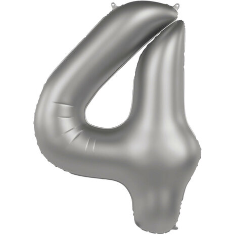 folie cijfer 4 moonlight silver,  86cm