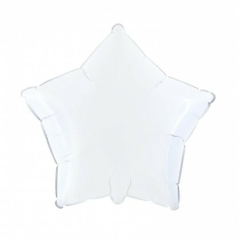 Wit folieballon stervorm, 18 inch