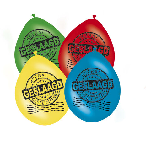 Geslaagd Ballonnen, assorti 8 stuks